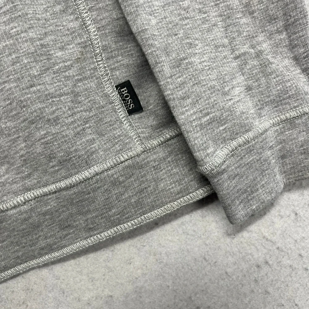 Hugo Boss Mens Grey Quarter Zip Pullover Sweatshirt Elbow Patches Size L (EU XL)
